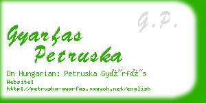 gyarfas petruska business card